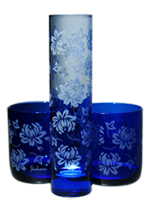 Blue Pareau Vase & Glassware
